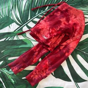 COPY - Bombshell, red tie-dye crop sweater